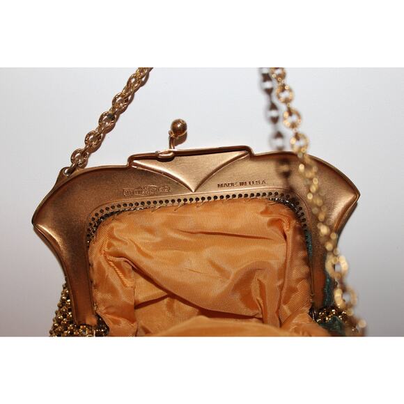 Vintage Whiting and Davis Gold Mesh Classic Handbag Purse 1940s Art Deco - Picture 5 of 10